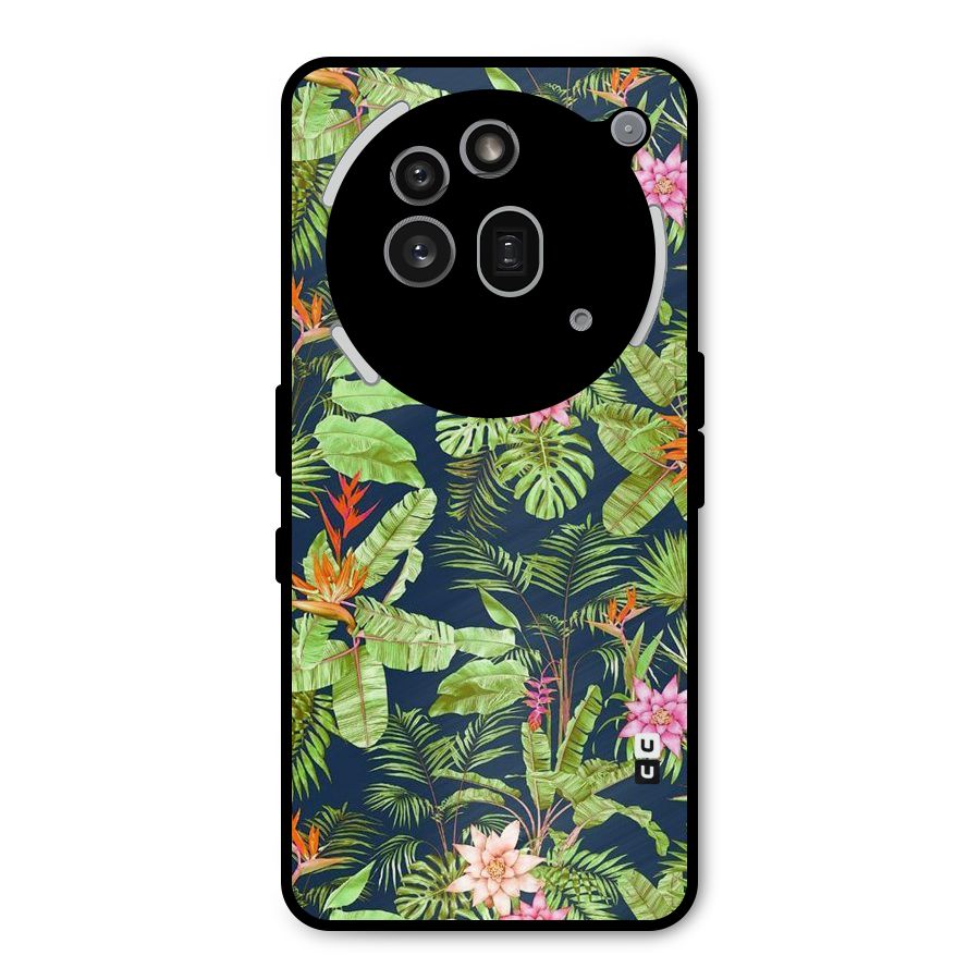 Tiny Flower Leaves Metal Back Case for Nothing Phone 3a Pro