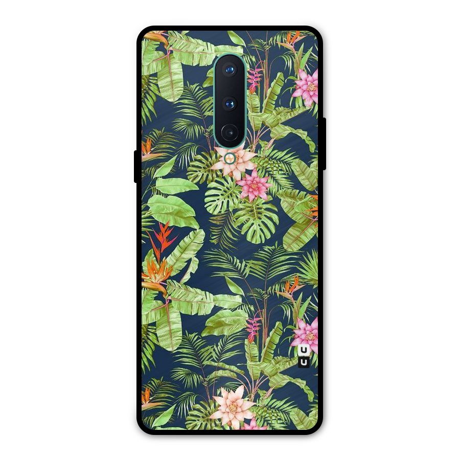 Tiny Flower Leaves Metal Back Case for OnePlus 8