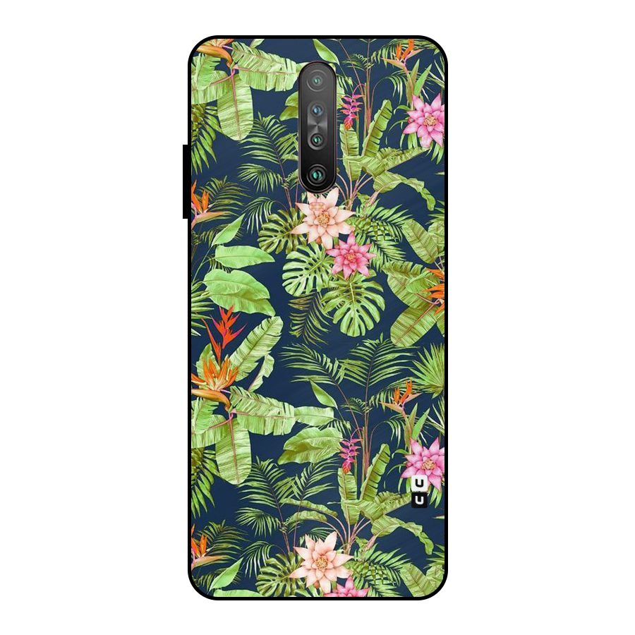 Tiny Flower Leaves Metal Back Case for Poco X2