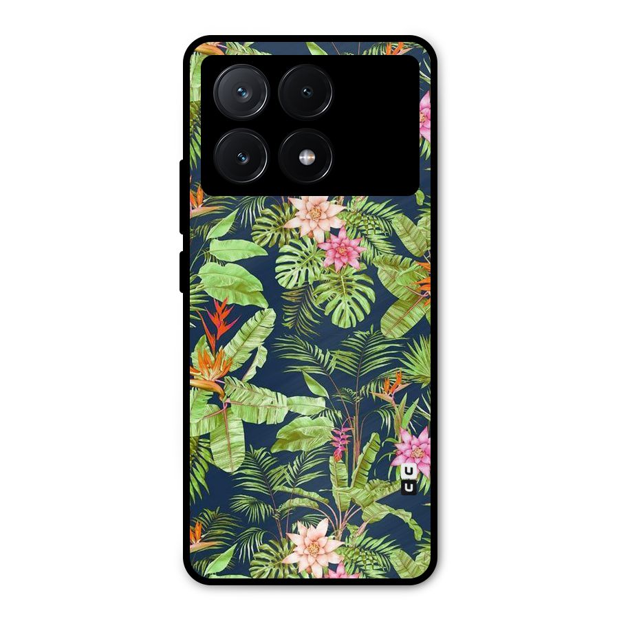 Tiny Flower Leaves Metal Back Case for Poco X6 Pro