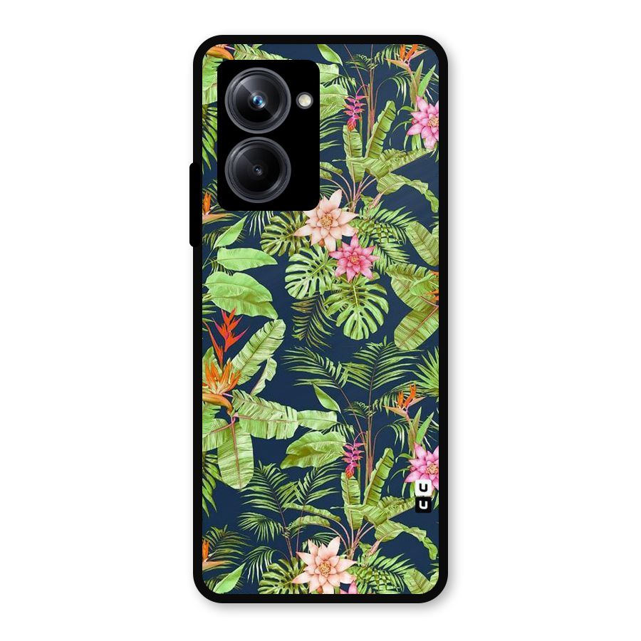 Tiny Flower Leaves Metal Back Case for Realme 10 Pro
