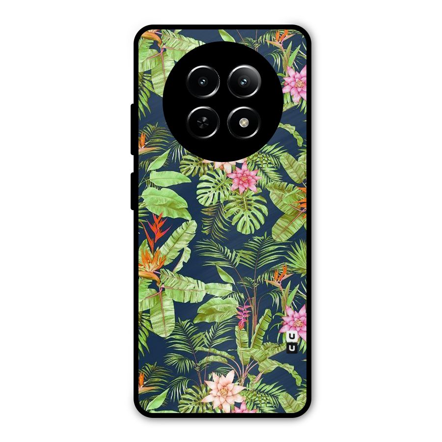 Tiny Flower Leaves Metal Back Case for Realme 12 5G