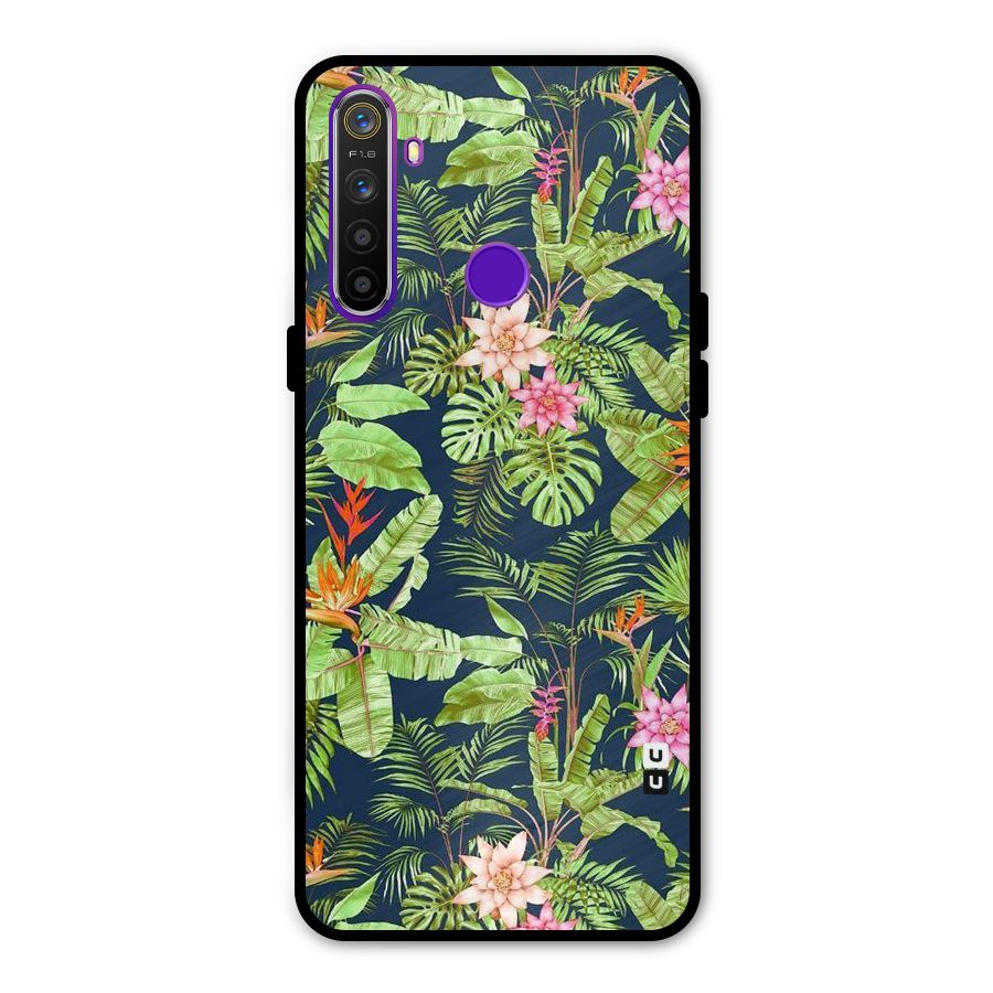 Tiny Flower Leaves Metal Back Case for Realme 5i