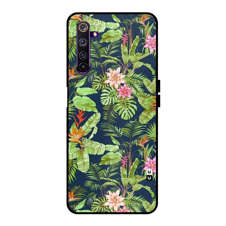 Tiny Flower Leaves Metal Back Case for Realme 6 Pro