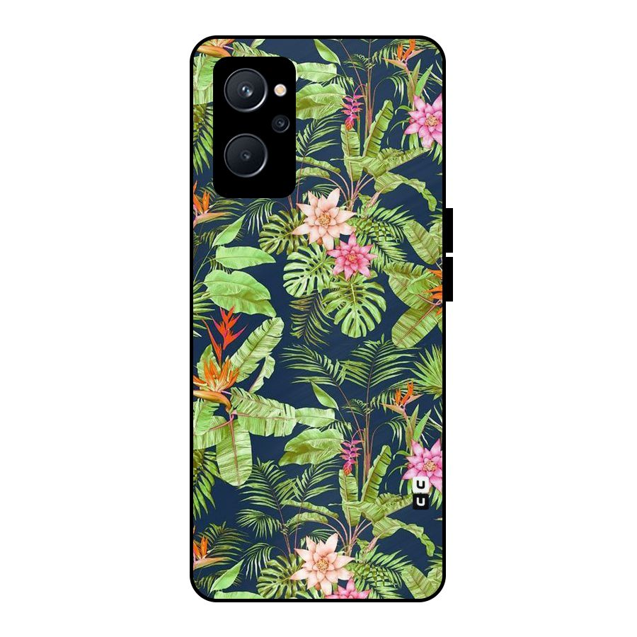 Tiny Flower Leaves Metal Back Case for Realme 9i 5G