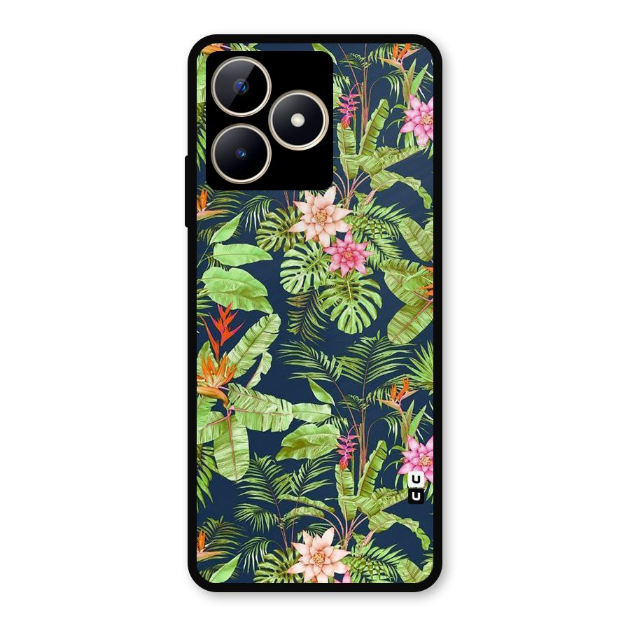 Tiny Flower Leaves Metal Back Case for Realme C53