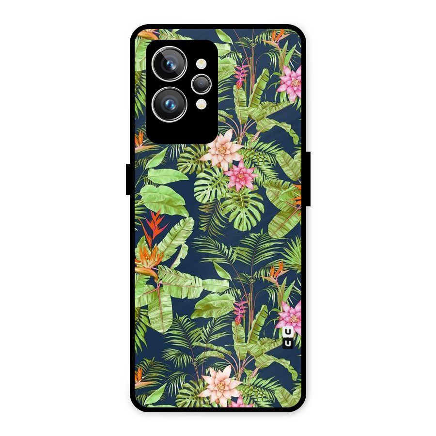 Tiny Flower Leaves Metal Back Case for Realme GT2 Pro