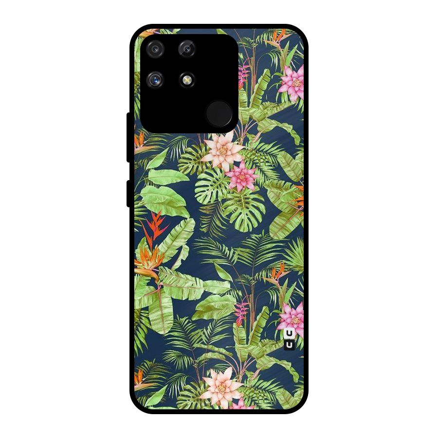 Tiny Flower Leaves Metal Back Case for Realme Narzo 50A