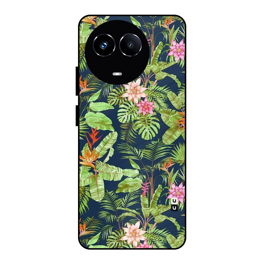 Tiny Flower Leaves Metal Back Case for Realme Narzo 60X