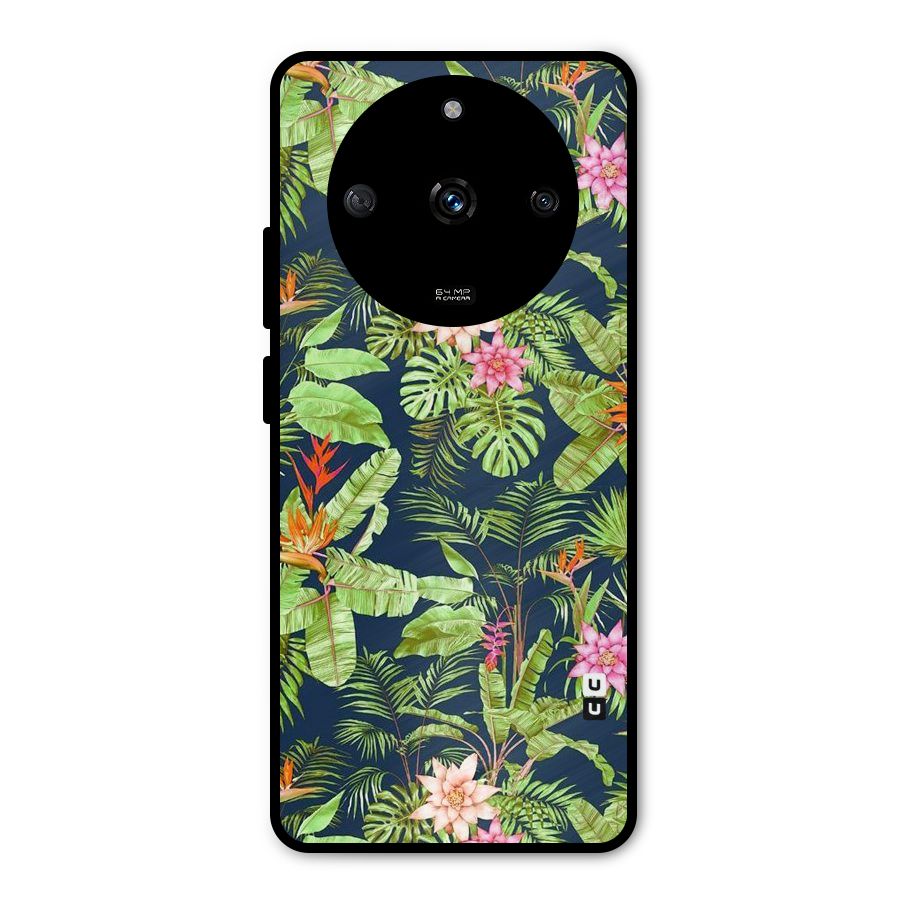 Tiny Flower Leaves Metal Back Case for Realme Narzo 60 5G