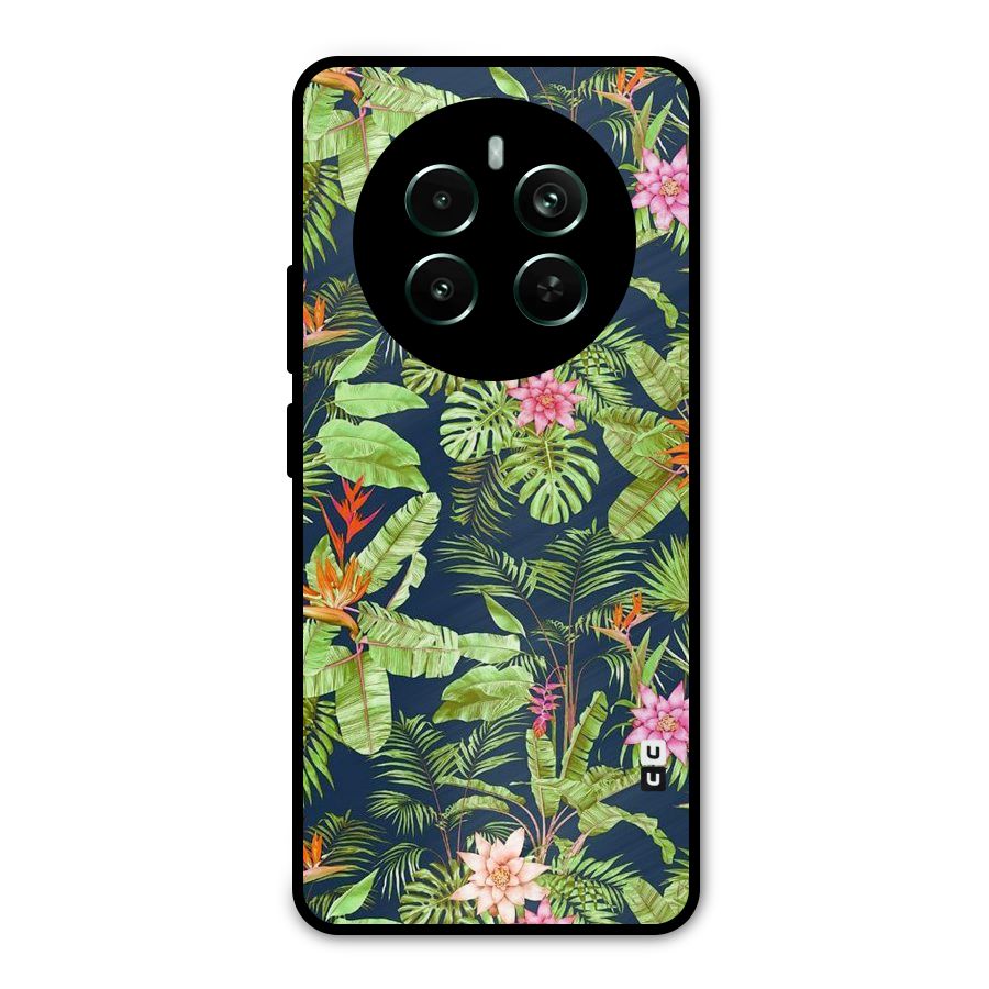 Tiny Flower Leaves Metal Back Case for Realme Narzo 70 Pro