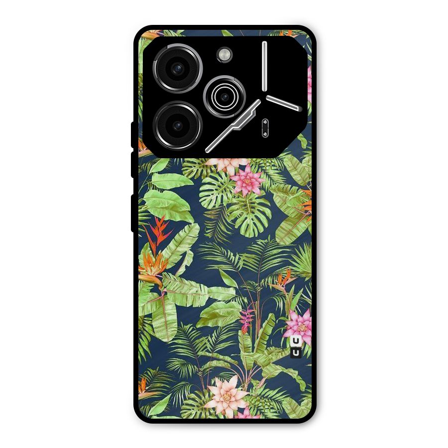 Tiny Flower Leaves Metal Back Case for Tecno Pova 6 Pro