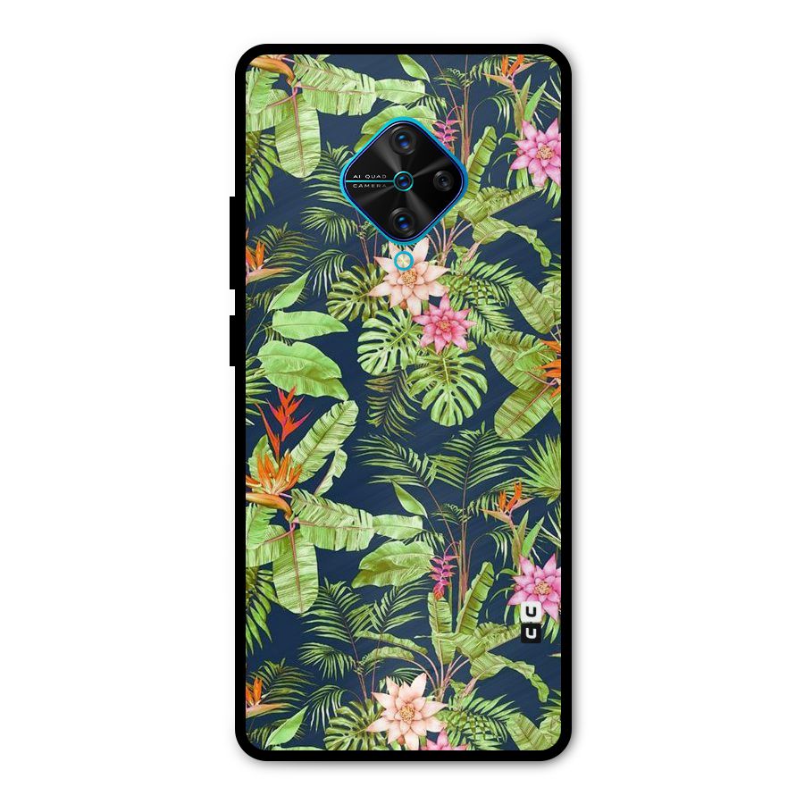 Tiny Flower Leaves Metal Back Case for Vivo S1 Pro