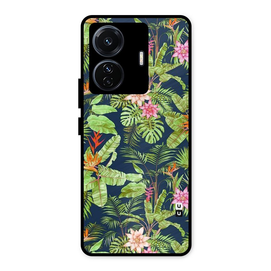 Tiny Flower Leaves Metal Back Case for Vivo T1 Pro