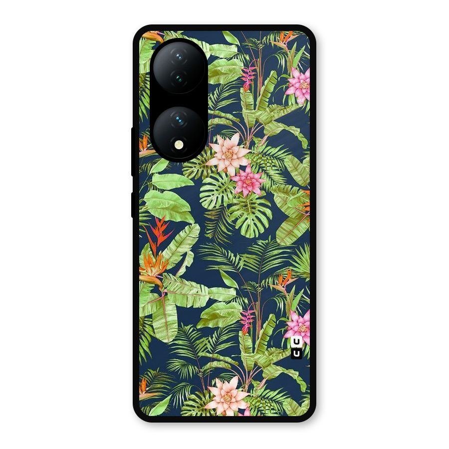 Tiny Flower Leaves Metal Back Case for Vivo T2