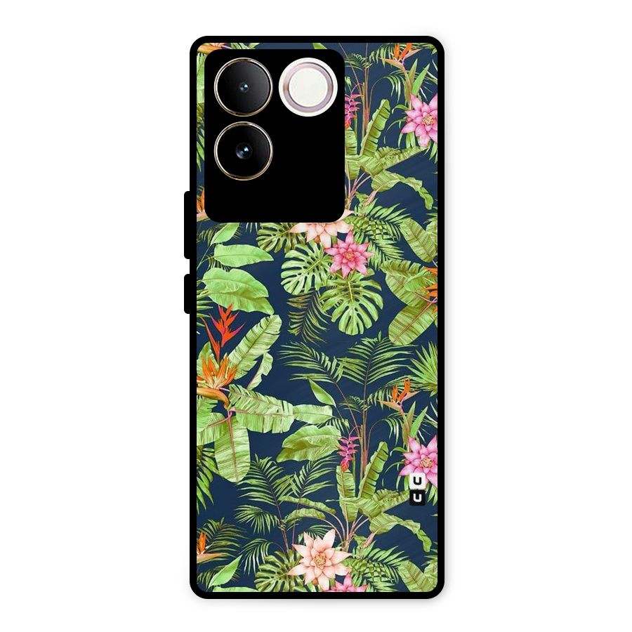 Tiny Flower Leaves Metal Back Case for Vivo T2 Pro
