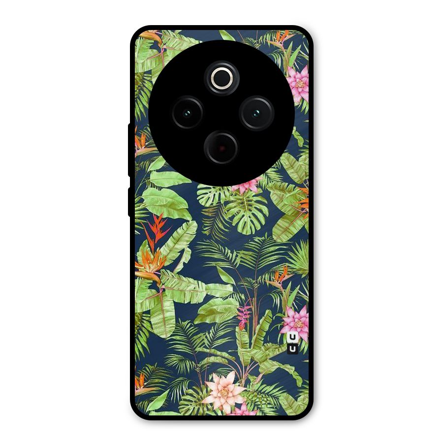 Tiny Flower Leaves Metal Back Case for Vivo T4