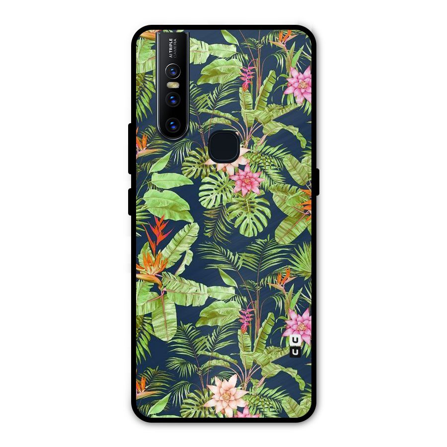 Tiny Flower Leaves Metal Back Case for Vivo V15