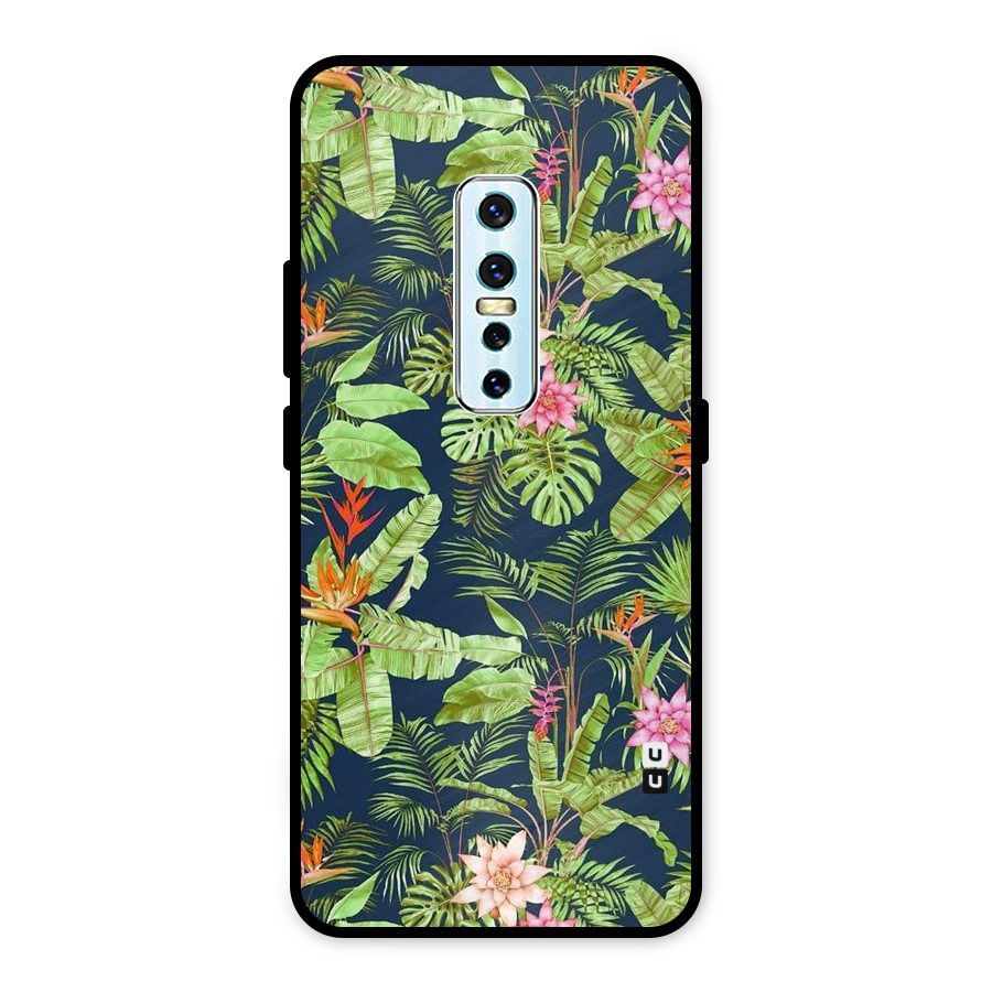 Tiny Flower Leaves Metal Back Case for Vivo V17 Pro