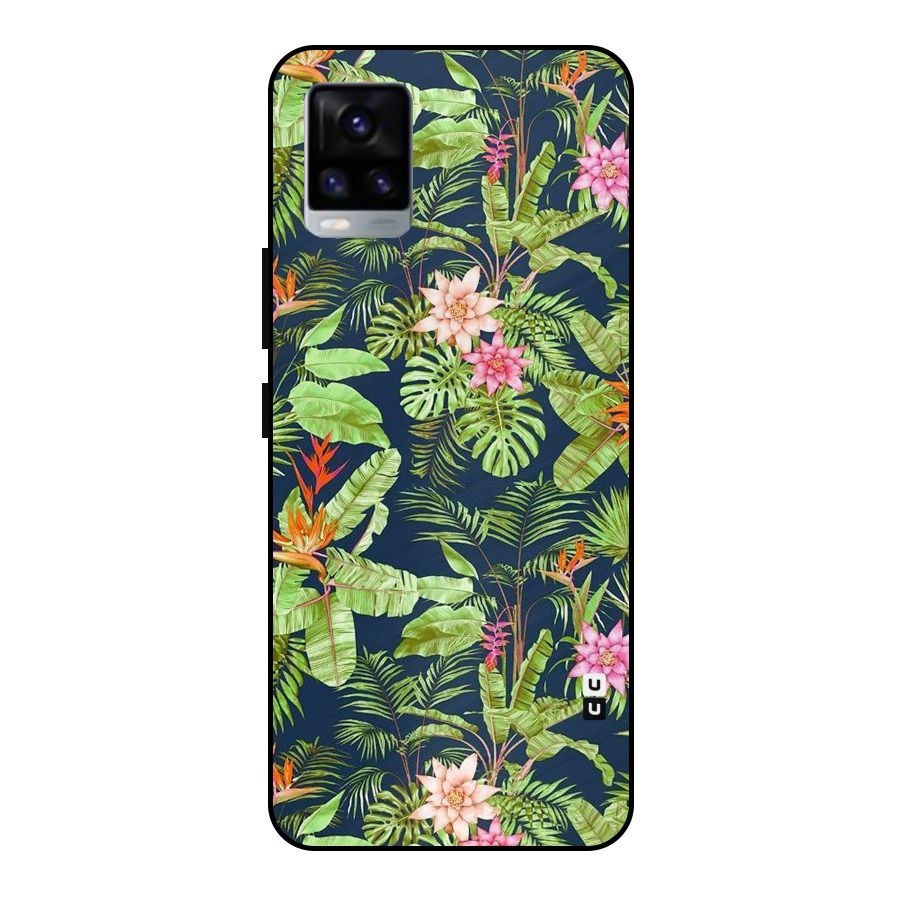 Tiny Flower Leaves Metal Back Case for Vivo V20