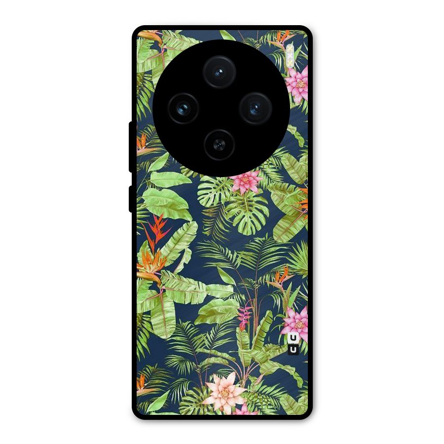Tiny Flower Leaves Metal Back Case for Vivo X100