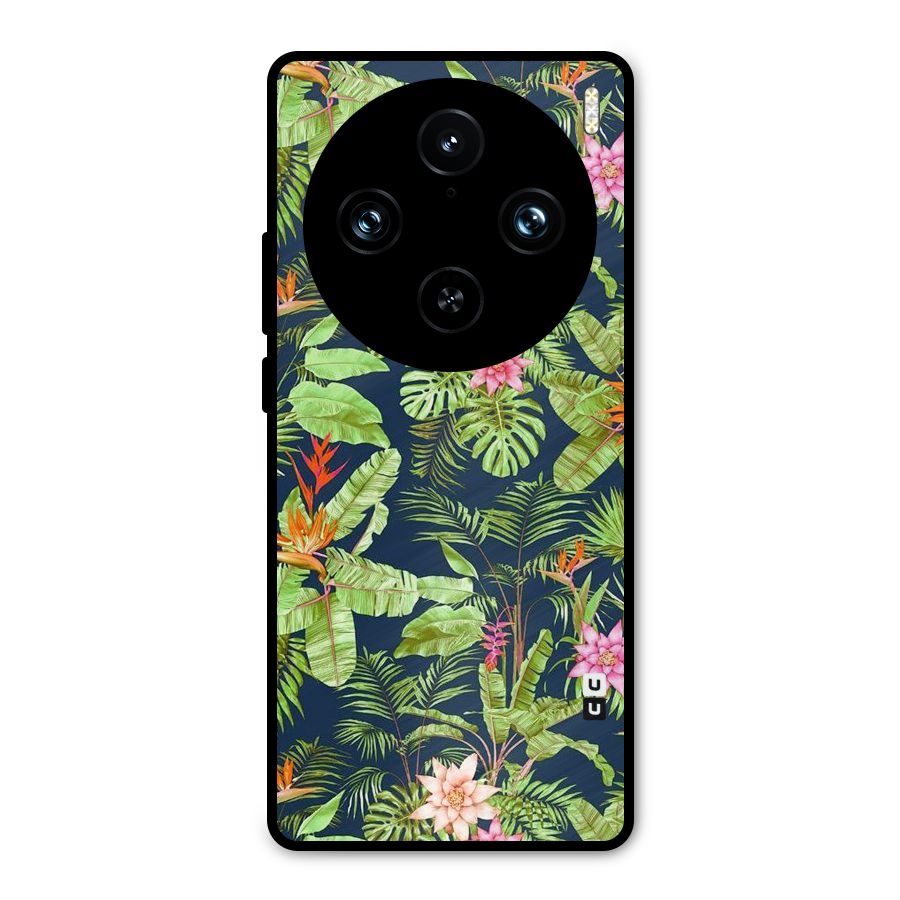 Tiny Flower Leaves Metal Back Case for Vivo X100 Pro
