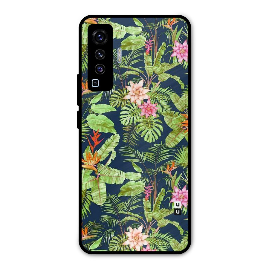 Tiny Flower Leaves Metal Back Case for Vivo X50