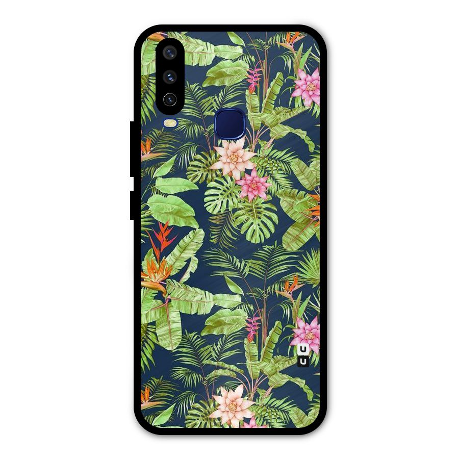 Tiny Flower Leaves Metal Back Case for Vivo Y15