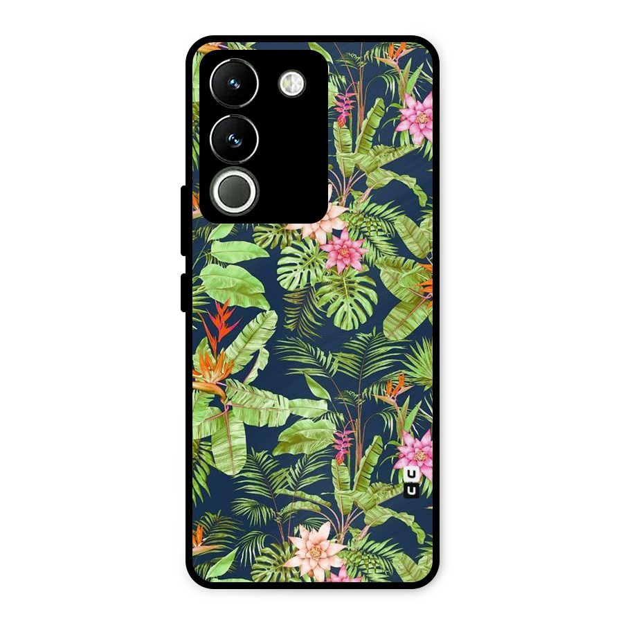Tiny Flower Leaves Metal Back Case for Vivo Y200