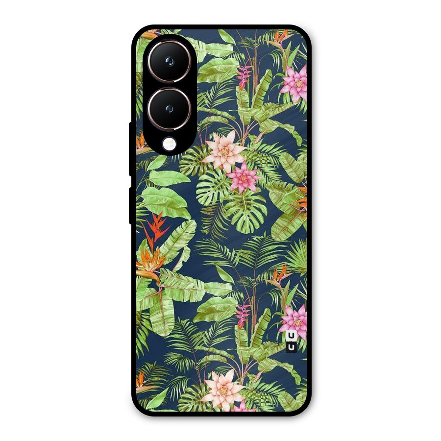 Tiny Flower Leaves Metal Back Case for Vivo Y28
