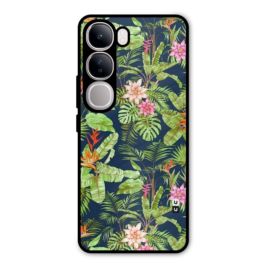 Tiny Flower Leaves Metal Back Case for Vivo Y300