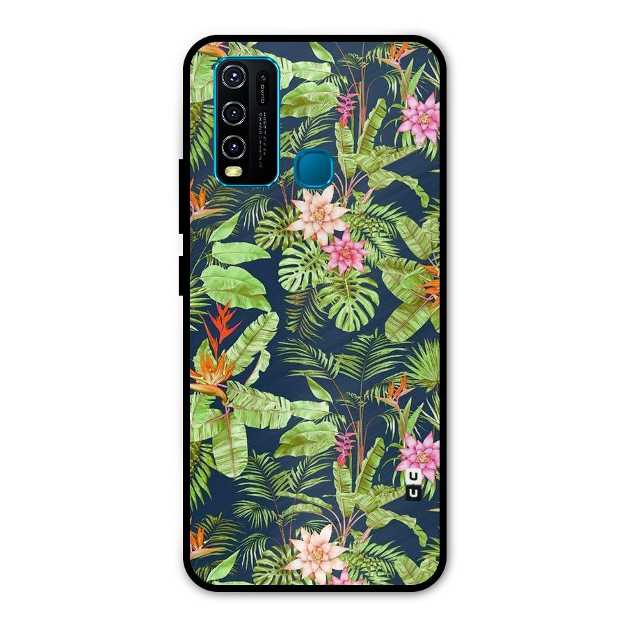 Tiny Flower Leaves Metal Back Case for Vivo Y50