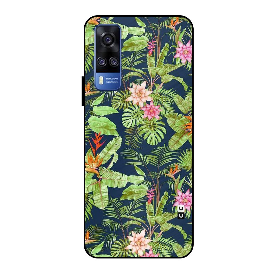 Tiny Flower Leaves Metal Back Case for Vivo Y51