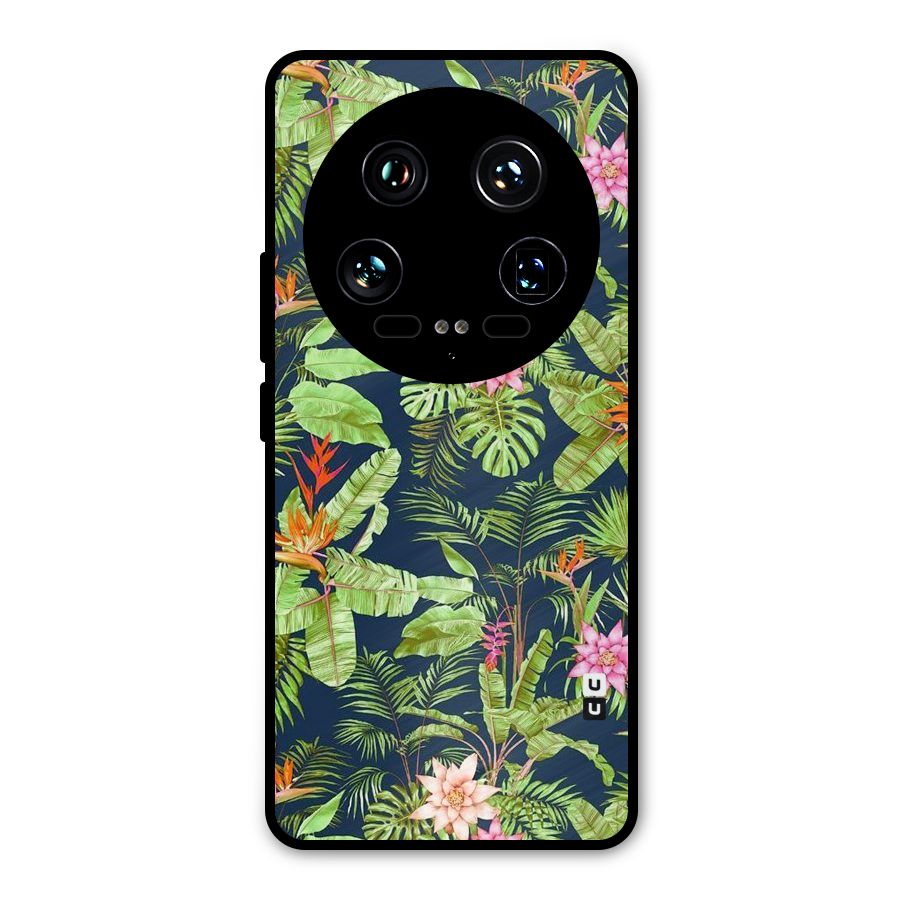 Tiny Flower Leaves Metal Back Case for Xiaomi 14 Ultra