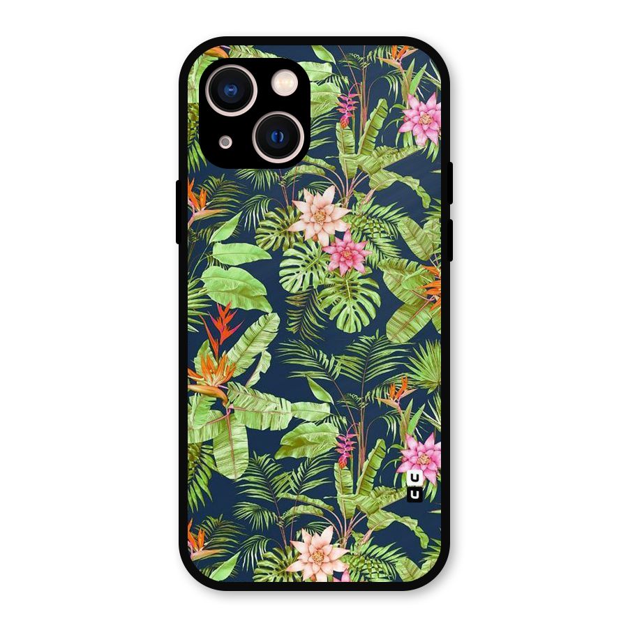 Tiny Flower Leaves Metal Back Case for iPhone 13