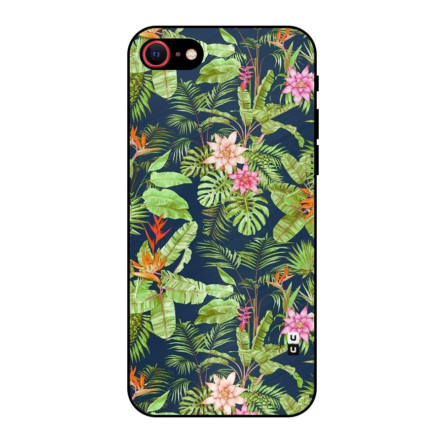 Tiny Flower Leaves Metal Back Case for iPhone 8