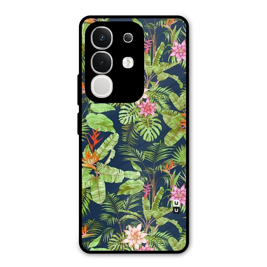 Tiny Flower Leaves Metal Back Case for iQOO Z10x