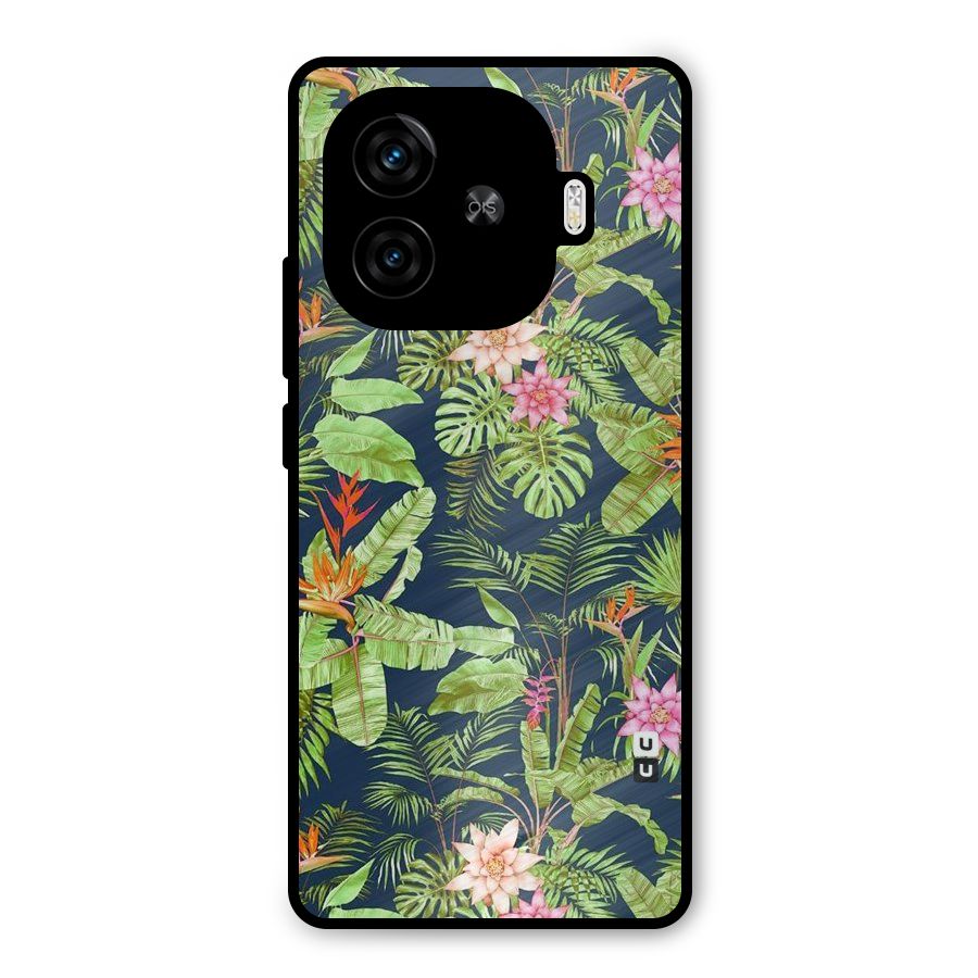 Tiny Flower Leaves Metal Back Case for iQOO Z9 Turbo