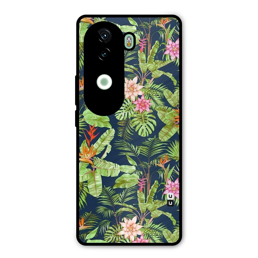 Tiny Flower Leaves Metal Back Case for iQOO Z9s