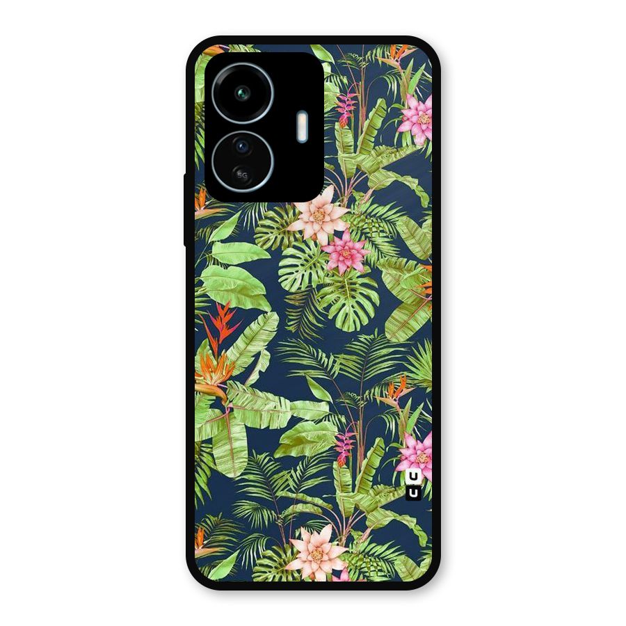 Tiny Flower Leaves Metal Back Case for vivo iQOO Z6 Lite 5G