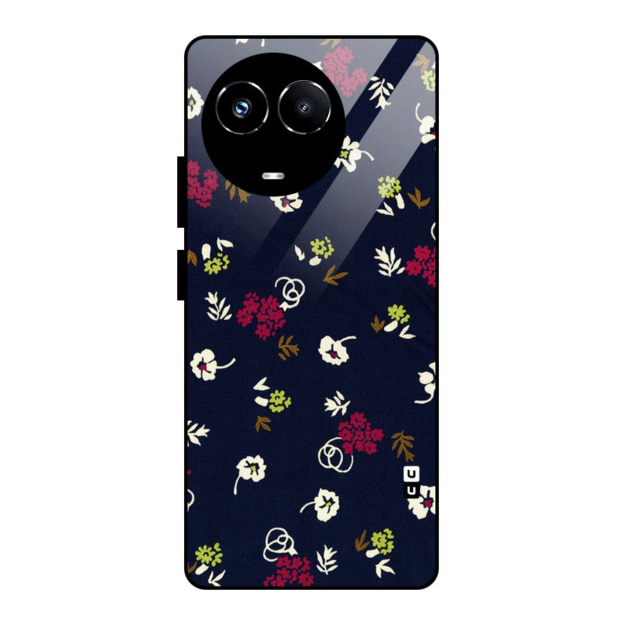 Tiny Flowers Glass Back Case for Realme Narzo 60X