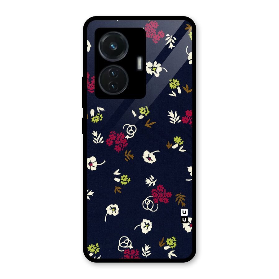 Tiny Flowers Glass Back Case for Vivo T1 44W