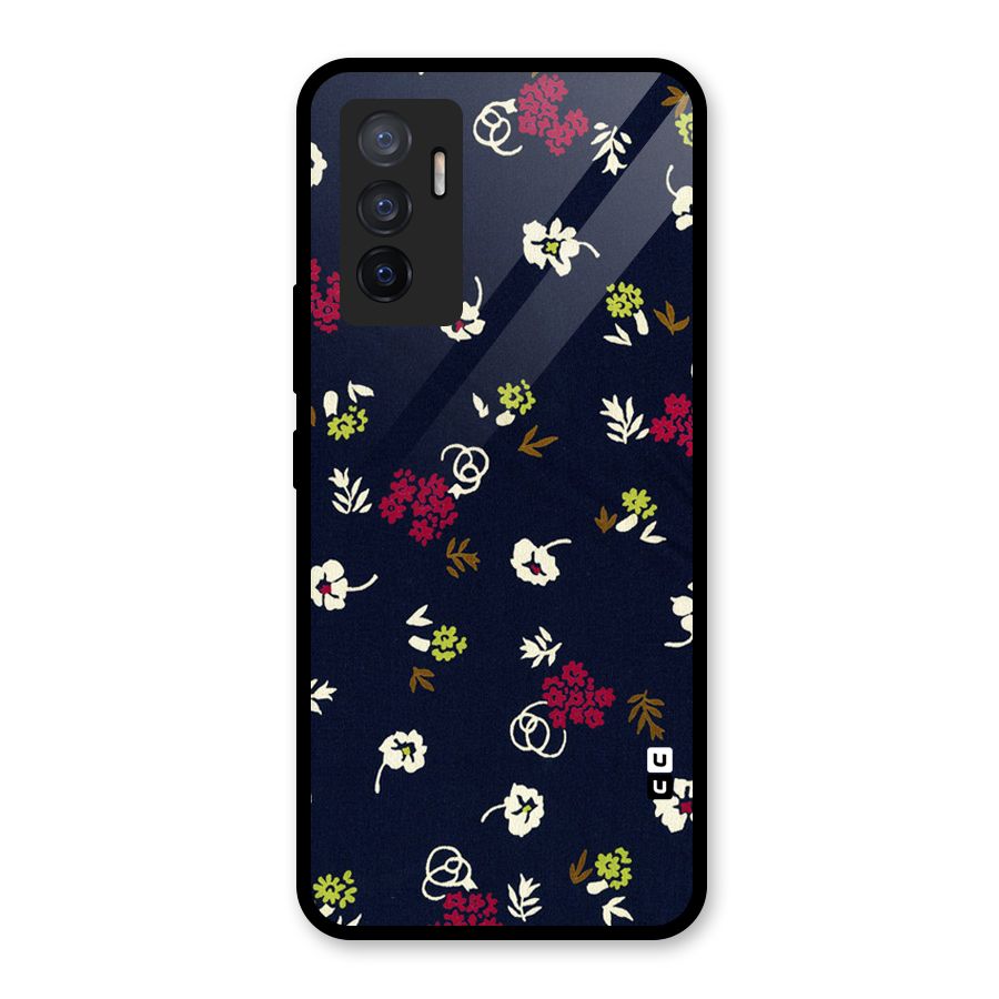 Tiny Flowers Glass Back Case for Vivo V23e