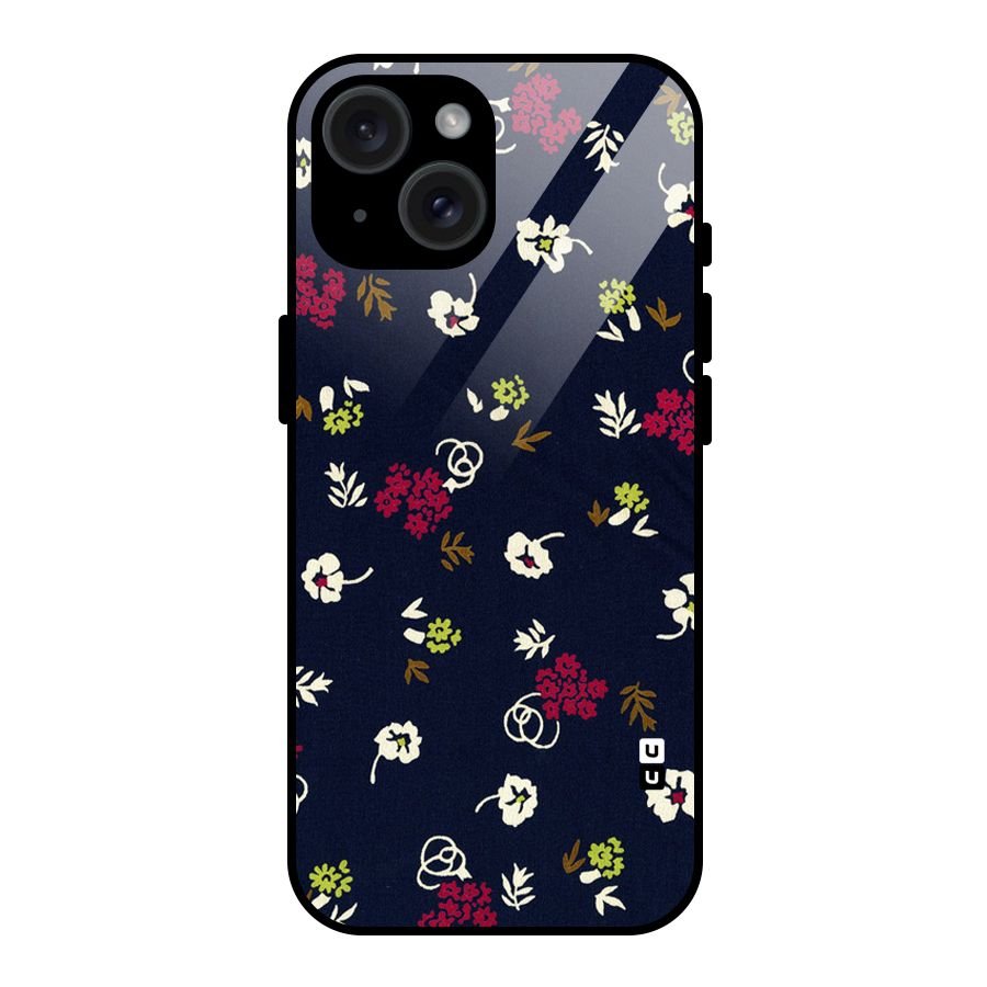 Tiny Flowers Glass Back Case for iPhone 15