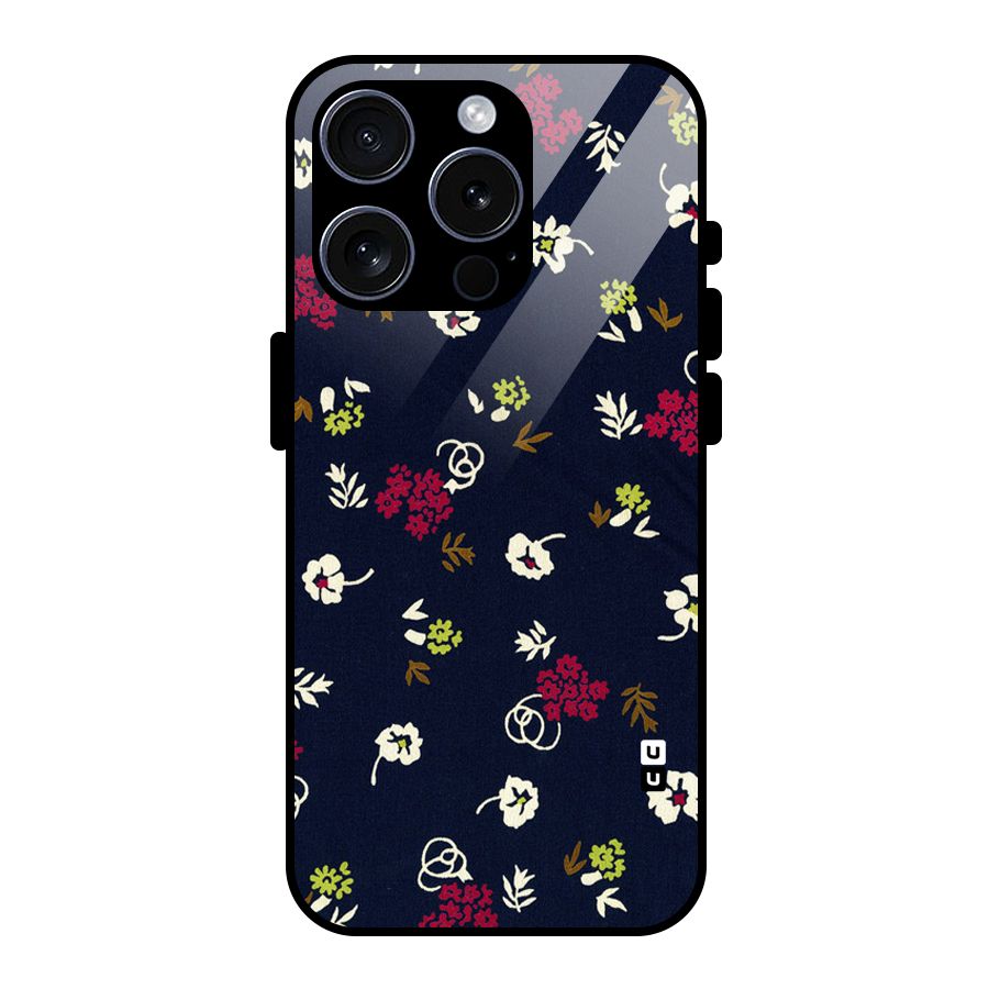 Tiny Flowers Glass Back Case for iPhone 15 Pro