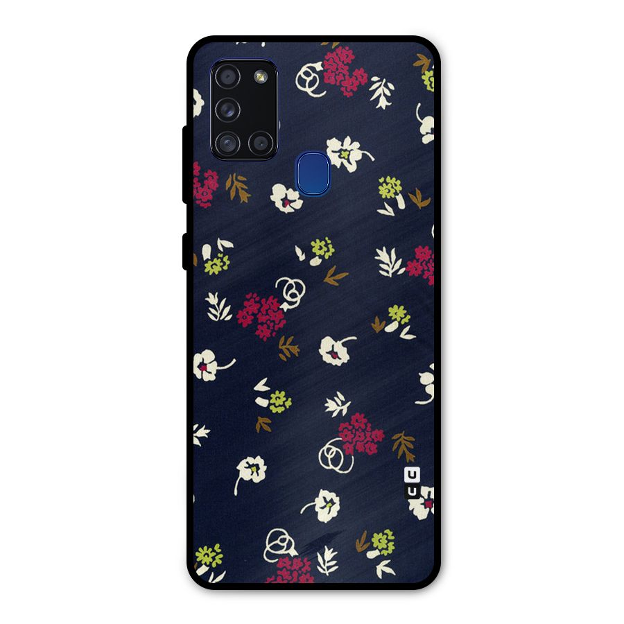 Tiny Flowers Metal Back Case for Galaxy A21s