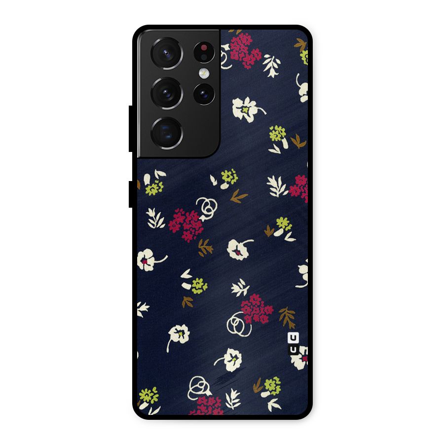 Tiny Flowers Metal Back Case for Galaxy S21 Ultra 5G