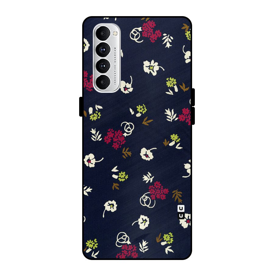 Tiny Flowers Metal Back Case for Oppo Reno4 Pro