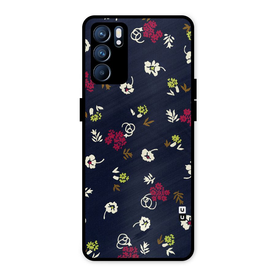 Tiny Flowers Metal Back Case for Oppo Reno6 5G