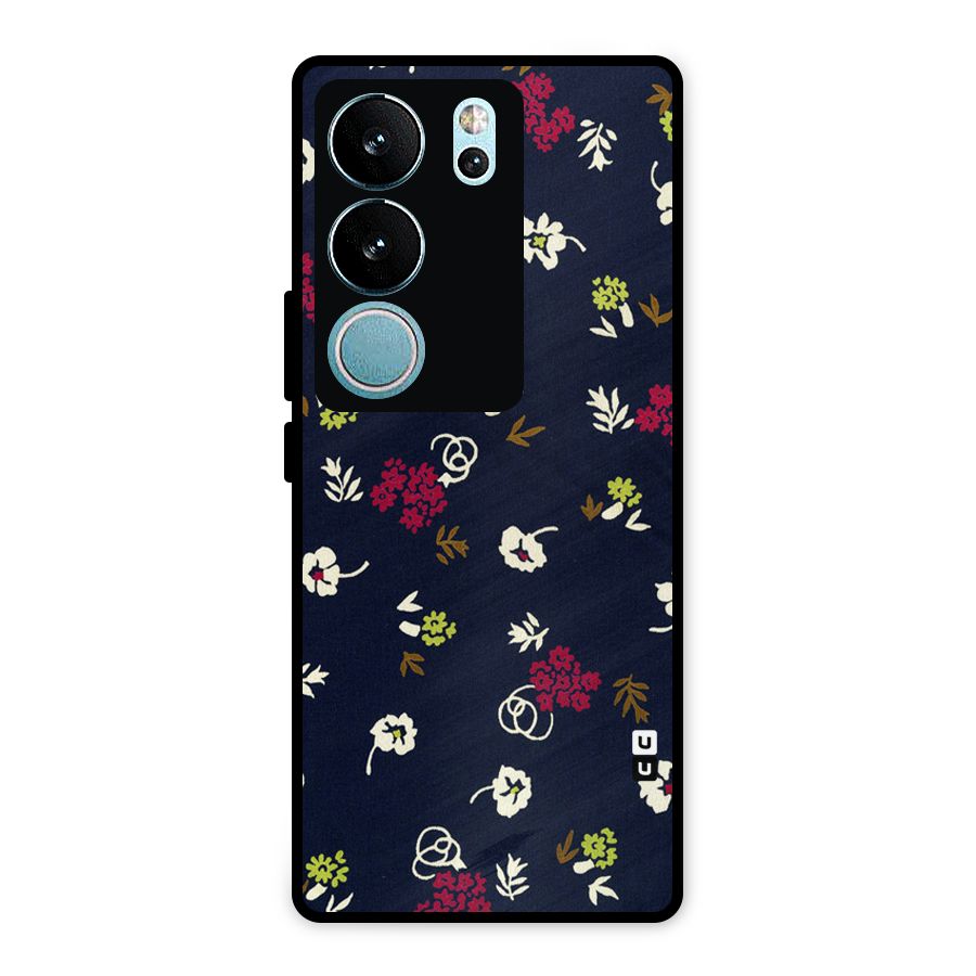 Tiny Flowers Metal Back Case for Vivo V29 Pro